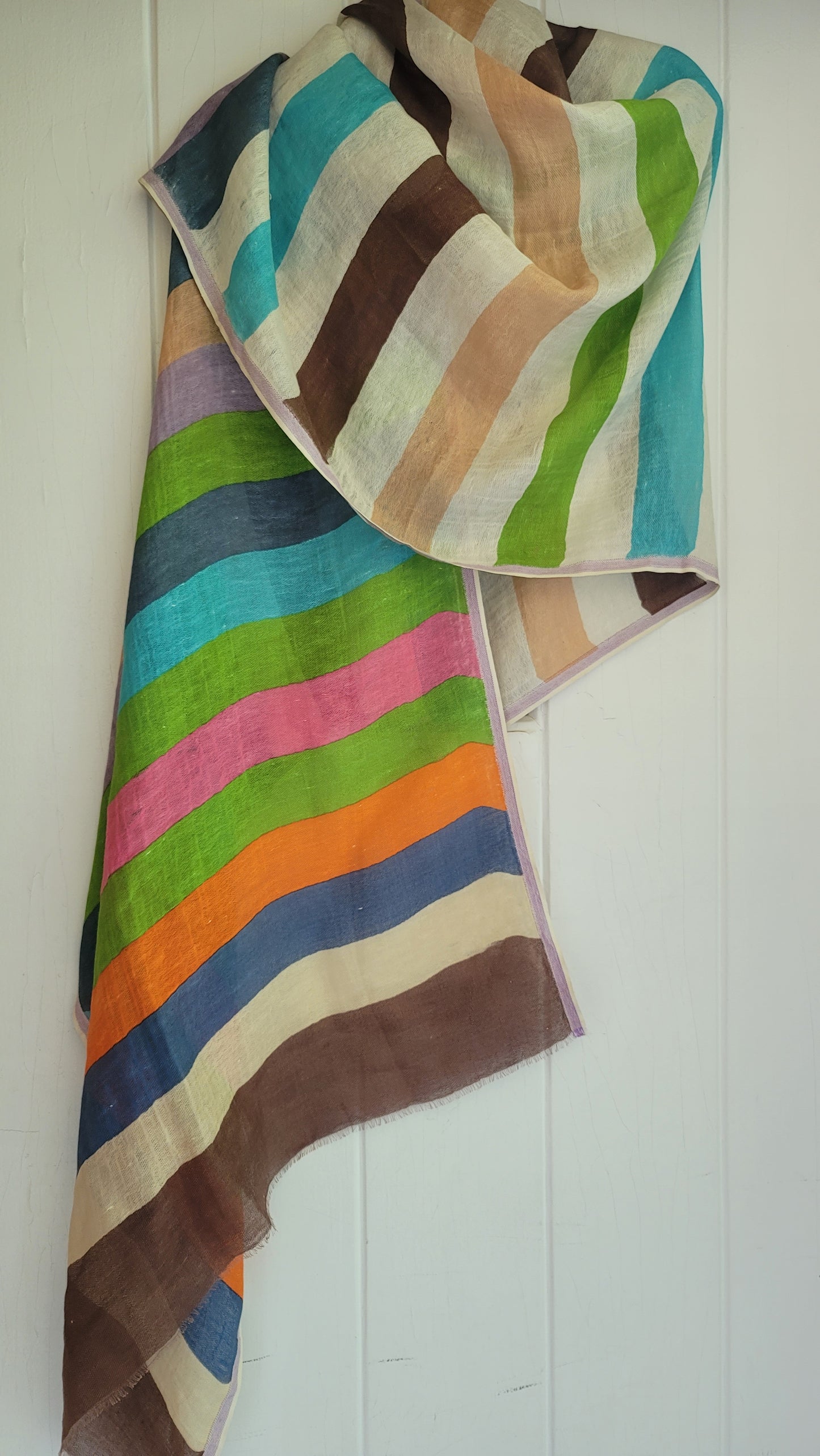Pure Linen Multi Color Shawl