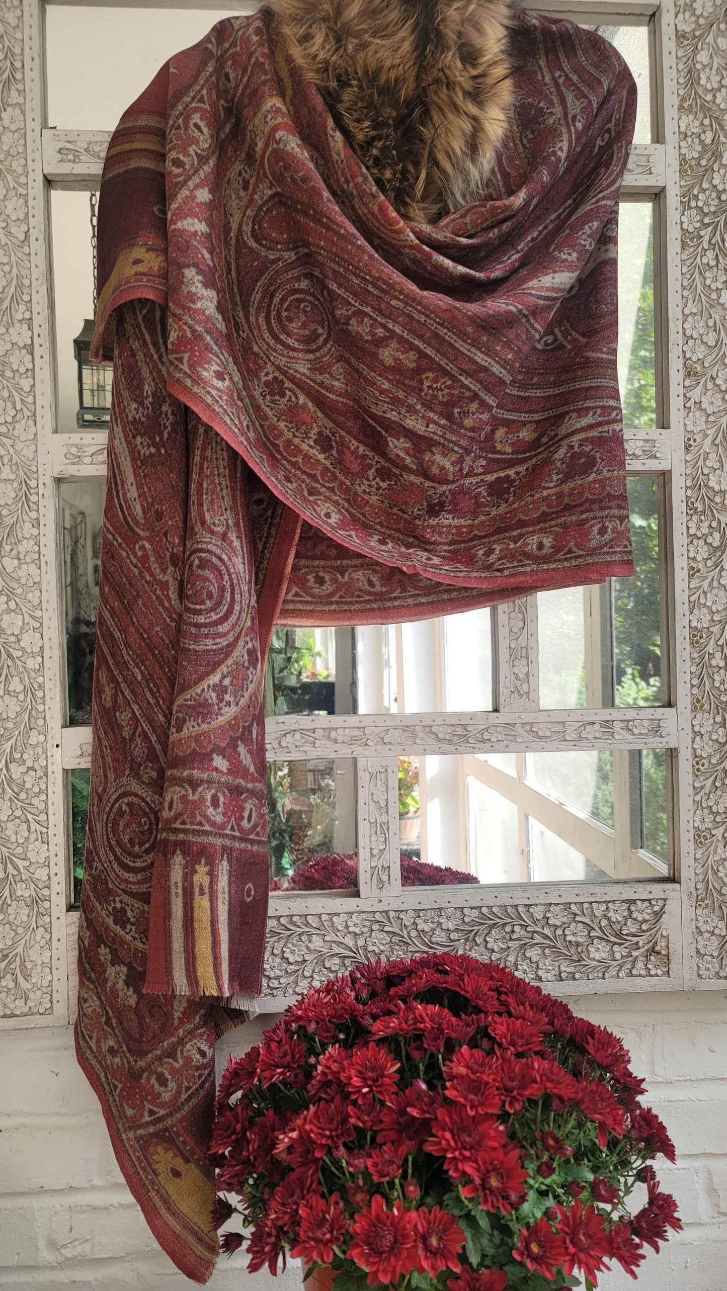 French Paisley Print Shawl